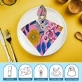 thumbnail image 6 of WYYP Dogs Flowers Pink Polyester Party Dinner Decoration Washable Napkins Reusable Fabric for Events 2 PCS, 6 of 7