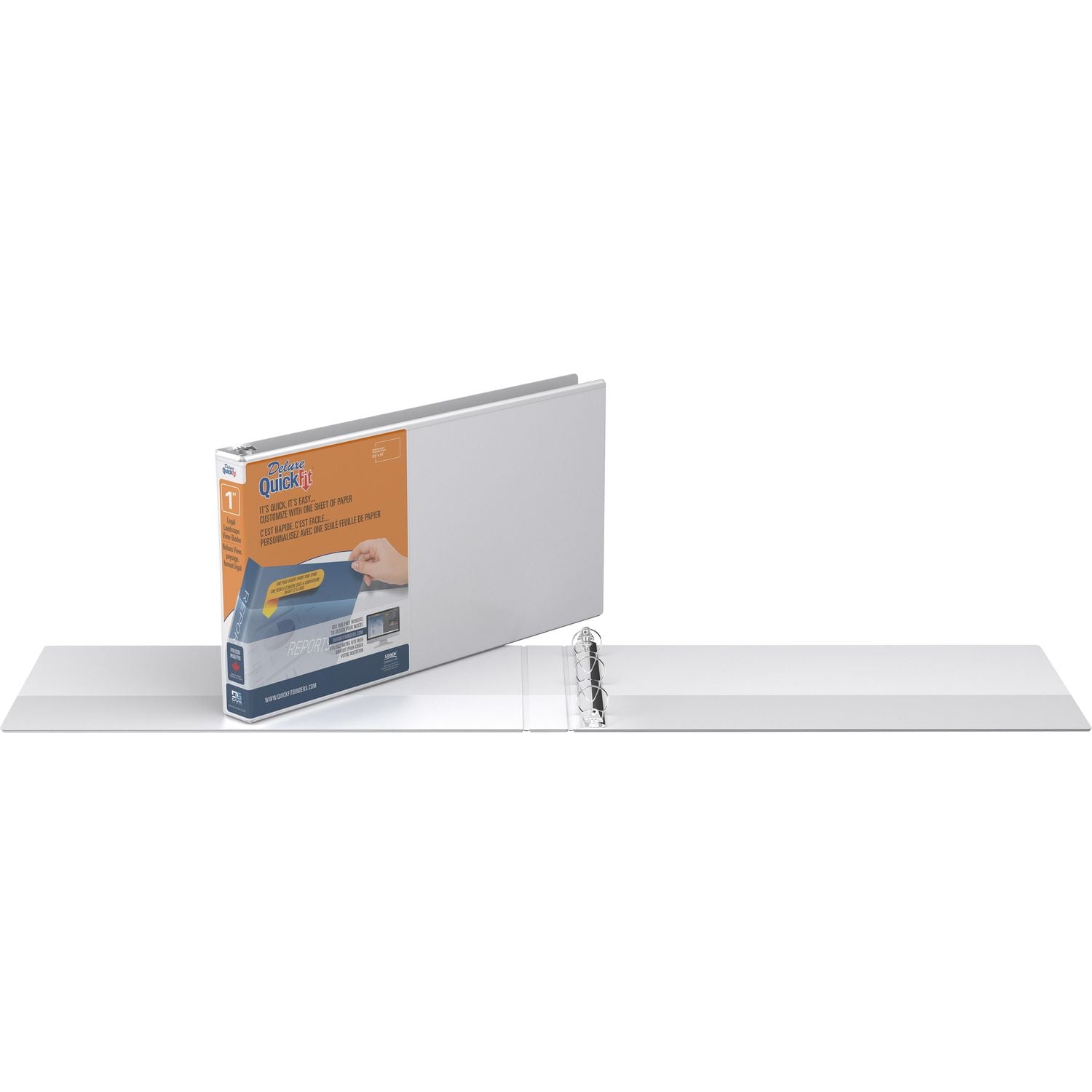 QuickFit Heavy Duty Round Ring Legal Landscape Spreadsheet View Binder, 4 Pack