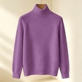 thumbnail image 5 of biudgviw Turtleneck Tops for Women Classic Fit Long Sleeve Sweaters Comfortable Loose Fit Knit Pullover Fall Winter Clothes(Purple,X-Large), 5 of 5