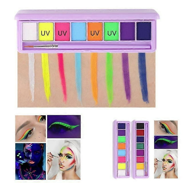 Makeup Eyeliner Eyeshadow Face Paint Water Activated Eyeliner Palette, Matte Patterned Eyeliner, Fluorescent Body Paint
