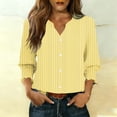 thumbnail image 2 of LNWUY Button Down Shirts for Women Dressy Long Sleeve Printed Blouses Business Casual Work Tops Spring Fashion Outfits Yellow S, 2 of 6