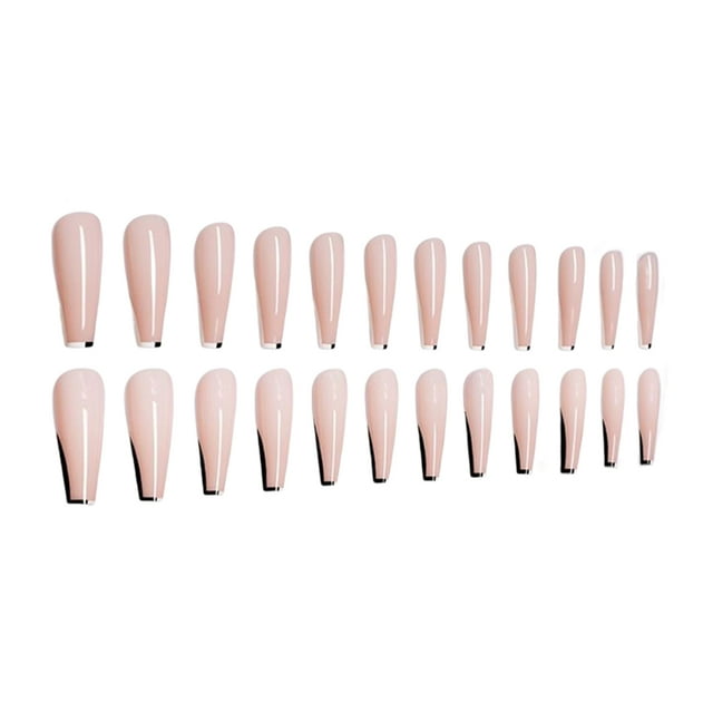 ruzhgo Length Coffin Fake Nail Scratch Resistant Press-on Fingernails Removable Trimble Nail Tip Adjustable Manicure Stickers Girls Type 1 Type 35
