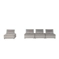 thumbnail image 3 of Benjara Alaya 4pc Modular Sectional Sofa, Tufted Seats, Gray Velvet Upholstery-Color:Gray,Material:Velvet, 3 of 5