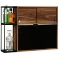 thumbnail image 4 of Pemberly Row Engineered Wood Wall Bar w/Flip-Down Storage in Grand Walnut, 4 of 19