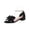 Black, variant on Women's Ankle Strap Wedding Party Dress Shoes Women Open Toe Low Chunky Short Heels Sandals Casual Round Toe Pearl Chain Buckle Sandals