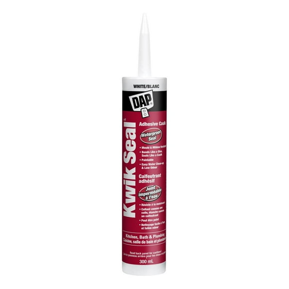 KWIK SEAL® Kitchen & Bath Adhesive Caulk White, White, 300mL