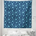 thumbnail image 1 of Seashells Tapestry, Maritime Aquatic Nature Concept Contour Form Spiral Shells with Stripes, Fabric Wall Hanging Decor for Bedroom Living Room Dorm, 5 Sizes, Aqua and Navy Blue, by Ambesonne, 1 of 1
