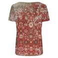 thumbnail image 3 of Blouses à Manches Courtes pour Femmes T-Shirt à Col Rond Décontracté à Imprimé Floral pour Femmes Tuniques à Manches Courtes Hauts Blouse Femme Hauts à Manches Courtes Femme Blouse à Manches Courtes Hauts à Manches Courtes pour Femmes, 3 of 6