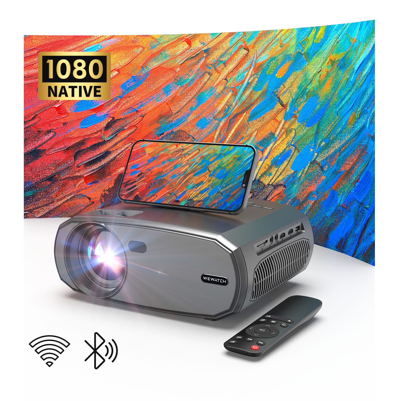 Sagging Regarding pigeon WEWATCH 15000 Lux Native 1080P Portable 5G Wifi Movie Projector with  Bluetooth 4.1, 200" Projection Size, Keystone Correction & 100% Zoom,  Compatible W/ TV Stick, HDMI, VGA, USB, Laptop, iOS & Android - Walmart.com