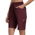 thumbnail image 5 of ABATAB Women's Cargo Shorts Lightweight Hiking Athletic Shorts Drawstring Loose Shorts for Camping Travel Golf with Pockets, 5 of 7