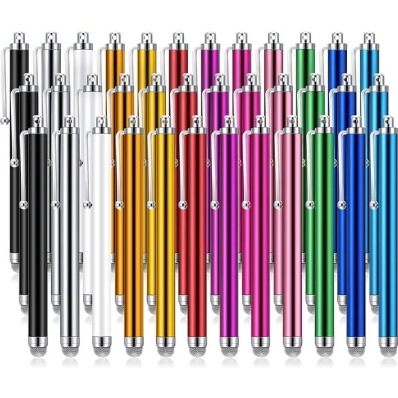 36 Pieces Stylus Pens Fiber Tip Series Capacitive Stylus Pens for Universal Touch Screen Devices Compatible with iPhone, iPad, Tablet (12 Colors)