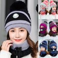 thumbnail image 5 of Women Knitted Cap Warm Cover Neck Scarf Gloves Outdoor Set, 5 of 5