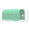 thumbnail image 3 of Outsunny Walk-in Tunnel Greenhouse 13 x 6.4 x 6.5 ft Hoop House, Green, 3 of 7