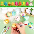 thumbnail image 3 of Shininglove 30 Pieces Easter Eggs Decorations Kit White Blank DIY Easter Egg Paint Kit with Rope, 8 Pens for Party Supplies, 3 of 6