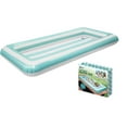 thumbnail image 2 of Westville - Inflatable Buffet Cooler 50"x24" Serve Food Drinks Ice Tray Portable- White/Teal Stripes, 2 of 3