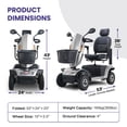 thumbnail image 5 of S500 Metal Heavy Duty Mobility Scooter, 25 Mile Long Range Electric Mobility Scooter Electric Powered Wheelchair with 4 Wheel and 50Ah Battery, 5 of 7