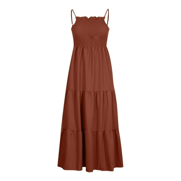 brown layered dress BROWN STRAPLESS CHIFFON MAXI DRESS | CULT MIA main image 1
