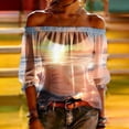 thumbnail image 3 of JTZGDY Mesh See Through Off the Shoulder Tops for Women Fashion Summer Tropical Palm Tree Printed Puff Short Sleeve Sheer Tunic Blouse Trendy Holiday Beach Vacation Outfit Tees Shirt, 3 of 10
