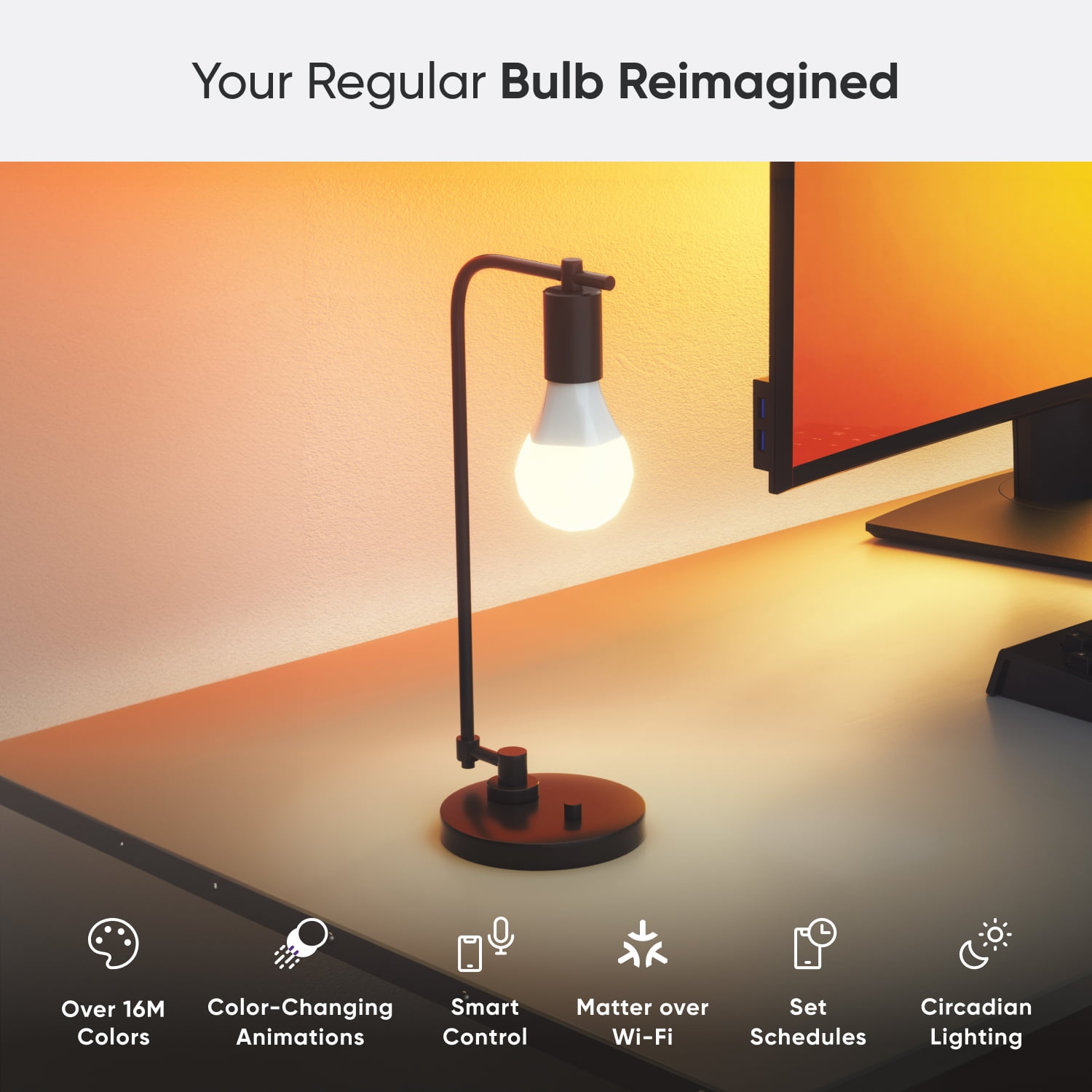 Nanoleaf Essentials Matter WiFi A19 LED Smart Bulb (3pk