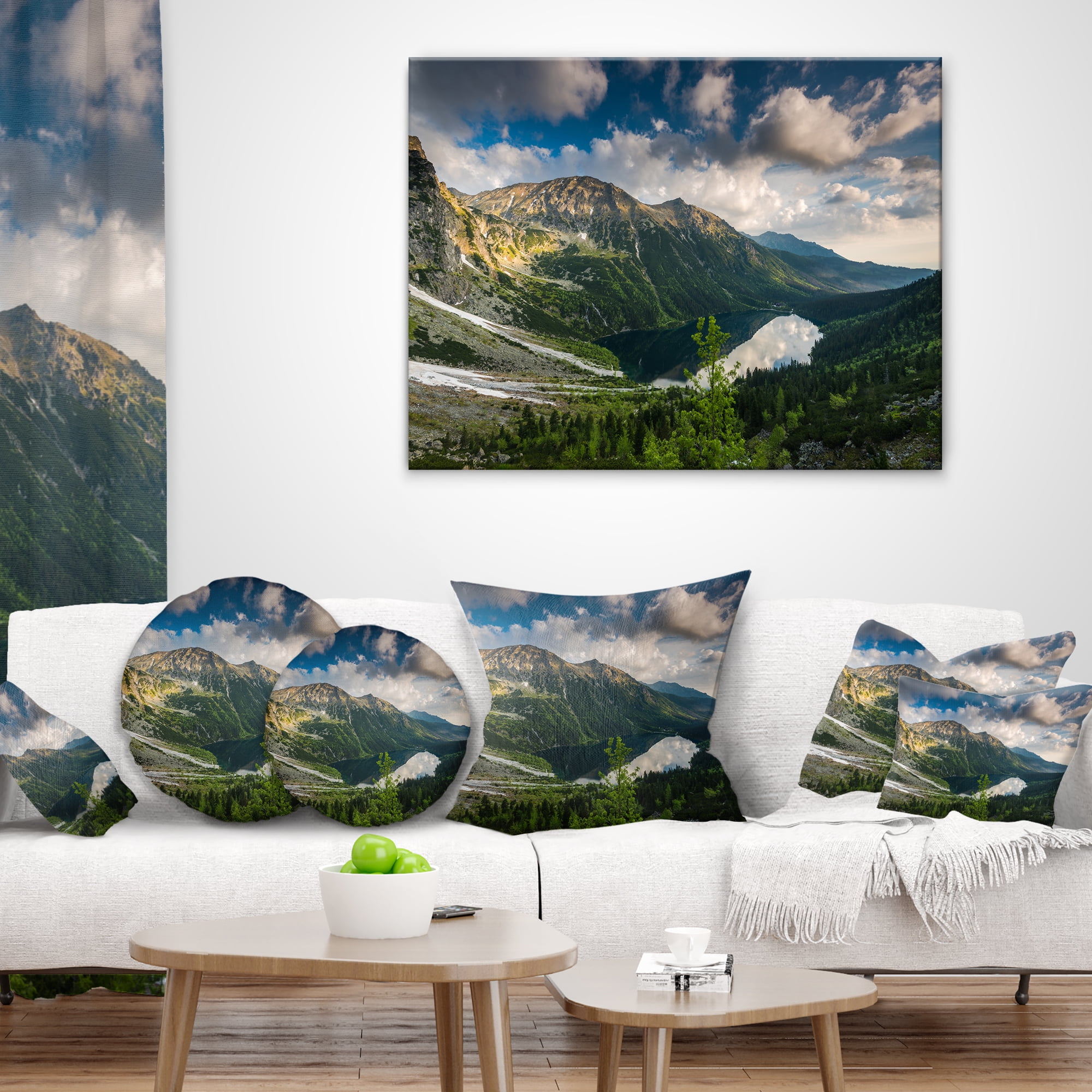 Designart Summer at Polish Tatra Mountains - Landscape Printed Throw Pillow - 12x20