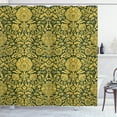 thumbnail image 1 of Ambesonne Floral Shower Curtain, Baroque Flowers Motif, 69"Wx70"L, Green Earth Yellow, 1 of 3