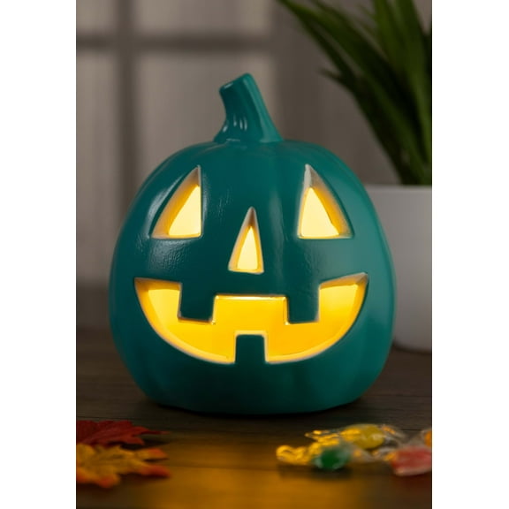 Light-Up Teal Pumpkin Decoration