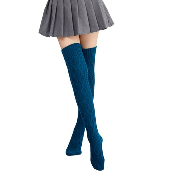 Yuanlong Womens Socks Winter Cable Knit Over The Knee Socks Stretchy Thigh High Warm Hosiery Soft Elegant Casual Dressy Socks