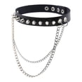 thumbnail image 2 of Collar de cuero Yinane con Gargantilla Punk Gothic Negro para Mujer, 2 of 5