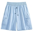 thumbnail image 2 of Ceisia Elastic Drawstring Waist Quick Dry Breathable Casual Cargo Shorts With Side Pockets For Men Summer Sky Blue XXXXXL Gift, 2 of 7