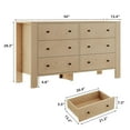 thumbnail image 2 of GarveeHome Oak 6 Drawer Dresser for Bedroom, Modern Double Wooden Chest of Drawers with Storage, Versatile Organizer for Entryway, Hallway, Home Office, 2 of 7