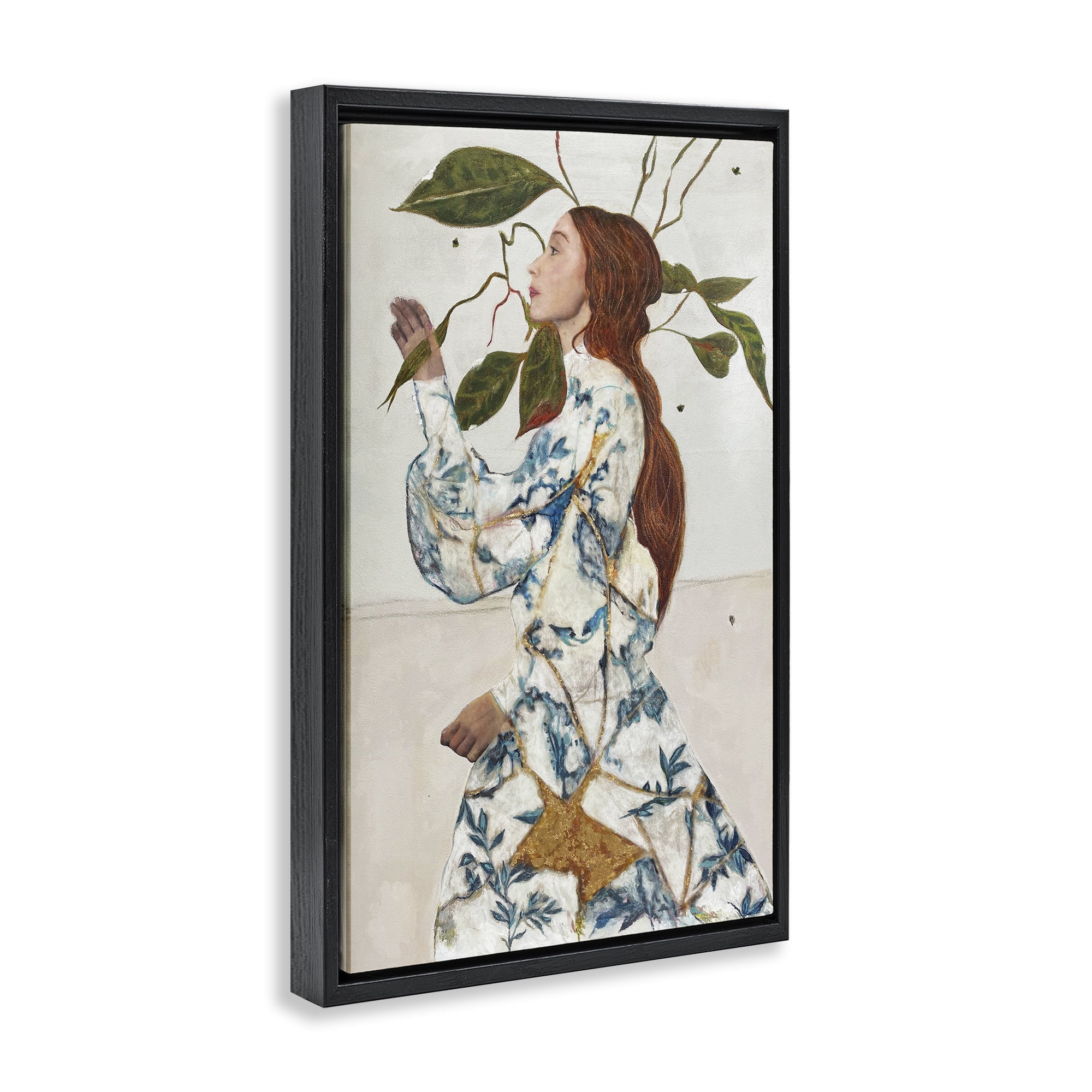 Stupell Industries Le Voyage Fantastique Portrait Black Framed Floater Canvas Wall Art, design by Karenina Fabrizzi