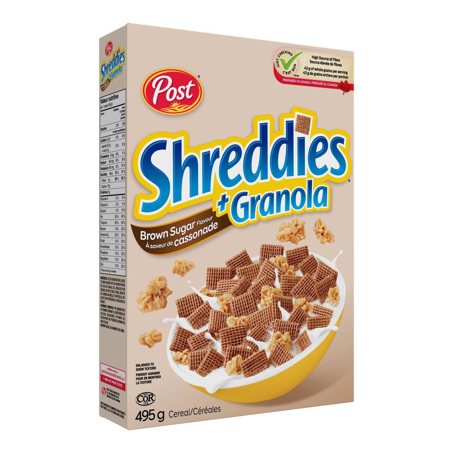 Post Shreddies À Saveur de Cassonade + Granola  395g