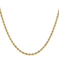 thumbnail image 3 of Diamond2Deal 10K Yellow Gold 3 mm Semi-Solid Rope Chain Necklace for Women 16", 3 of 7