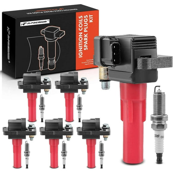 A-Premium Ignition Coils and Spark Plugs Kits Compatible with Subaru Outback 2001-2009, Legacy 2008-2009, Tribeca 2008-2009, B9 Tribeca 2006-2007, 3.0L 6-PC Set