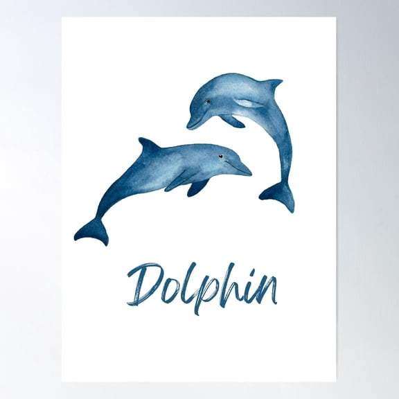 Dolphin Love- Cute Animals Poster Wall Art, Modern Wall Decor For Living Room Bedroom, 12x18 UNFRAMED