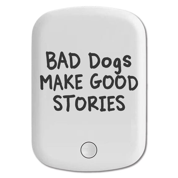 DistinctInk Magnetic Battery Pack, 5000 mAh Wireless Portable Charger with USB-C Cable, Compatible with MagSafe iPhone 14 / 13 / 12 Series - Bad Dogs Make Good Stories