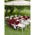 thumbnail image 3 of Outdoor Tablecloth with Umbrella Hole and Zipper, Christmas Snowman Rectangle Table Cloth 60x120 Inch Waterproof Tablecloth, Buffalo Plaid Xmas Tree Branch Snowflakes Picnic Table Cover for Patio, 3 of 7