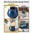 thumbnail image 3 of Soporte de esponja de cerámica Zoeeker para fregadero de cocina, porcelana azul, 3 of 7