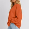 thumbnail image 4 of Women's Fashion Solid Color Casual Long Sleeve Hoodie for Everyday Comfort and Versatile Wear with Modern Design,Orange,2XL, 4 of 7