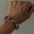 thumbnail image 6 of Glow in The Dark Firefly Beads Bracelet, Handmade in USA, Lily Flower Luminous Murano Glass Beads Jewelry (Red), 6 of 8