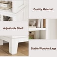 thumbnail image 7 of TacleeKii 71" Farmhouse Narrow Bookcase, 5-Tier Bookshelf with Adjustable Shelves, Retro White, 7 of 7