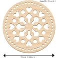 thumbnail image 2 of 2pcs 2pcs Natural Wooden Basket Bottom 7.8 Inch Octagonal Heart Circle Bag Weaving Board Blank Hollow Crochet Basket Wood Base for DIY Knitting Bag Bottom Shaper Burlywood, 2 of 2
