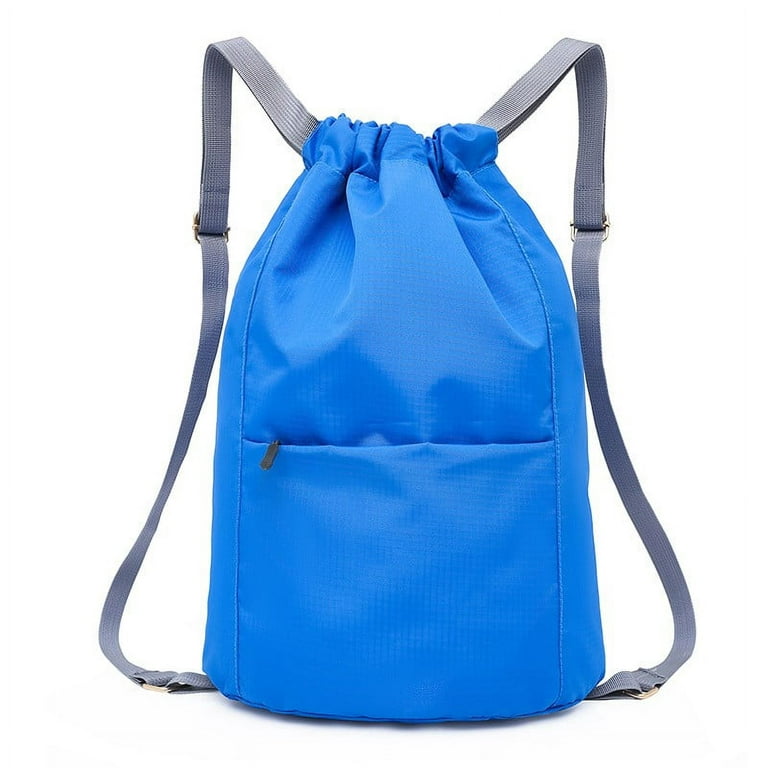 SALYYA Waterproof Drawstring Sports Bag Lightweight Backpack Men's and  Women's Backpack Wide Strap (Sea Blue) 
