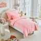 thumbnail image 1 of Juego de ropa de cama para niños pequeños UOZZI de 5 piezas en microfibra suave color rosa, 1 of 9