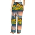 thumbnail image 3 of Goofa Horse Sunflowers Printed Soft Pajama Pants for Women, Wide Leg Comfy Casual Lounge Yoga Pants-X-Large, 3 of 9