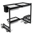 thumbnail image 7 of 2 Tier Dish Drying Rack Over Sink Stainless Steel Drain Rack Kitchen Supplies Storage Multifunctional Tableware Drainer Organizer Kitchen Organizer Storage Space Saver, 7 of 7