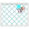 thumbnail image 2 of PinPix 17x14 Custom Cork Bulletin Board Diamond Modern Pattern Aqua Poster Board Has a Fabric Style Canvas Finish, Framed in Diamond Modern Pattern Aqua, by ArtToFrames (PinPix-1798), 2 of 5