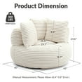thumbnail image 3 of YINIX Oversized Bean Bag Chair with Backrest and Cushion, Cozy Round Floor Sofa for Living Room, Beige, 3 of 7