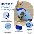 thumbnail image 7 of IDOMIK Soft Cat Recovery Suit Cat Onesie after Surgery with Hook and Loop Cat Cone Alternative Wound Protection Post-Surgery Skin Diseases, Blue, S, 7 of 7