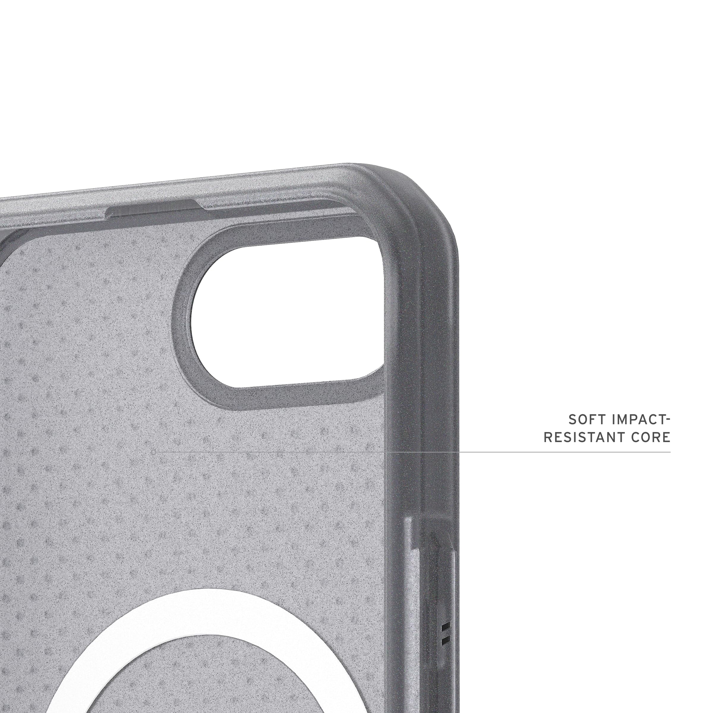 UAG iPhone 17e / iPhone 16e Case Dot - Compatible with MagSafe Rugged Lightweight Textured Clear Military Grade Drop Proof Protective Cover, Ash